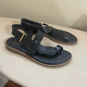 Franco Sarto Black and Gold Sandals